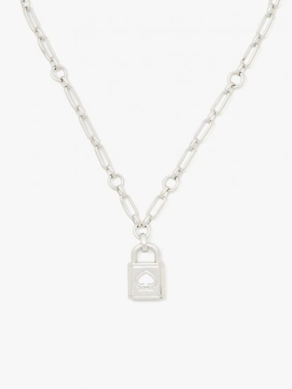 Kate Spade | Silver Lock And Spade Pendant - Click Image to Close