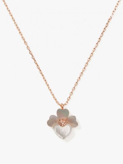 Kate Spade | Cream Multi/Rose Gold Precious Pansy Mini Pendant - Click Image to Close