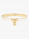 Kate Spade | White. Lock And Spade Charm Bangle