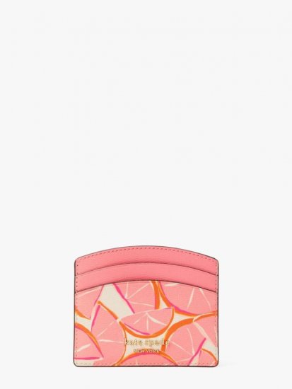 Kate Spade | Pink Multi. Spencer Grapefruit Cardholder - Click Image to Close