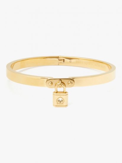 Kate Spade | Gold. Lock And Spade Charm Bangle - Click Image to Close