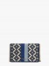 Kate Spade | Blue Multi Spade Flower Jacquard Stripe Chain Wallet