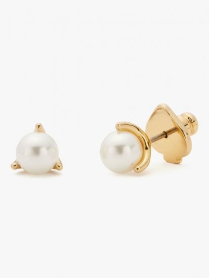 Kate Spade | Cream/Gold Mini Trio Prong Studs - Click Image to Close