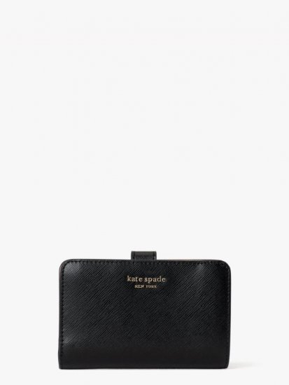 Kate Spade | Black Spencer Compact Wallet - Click Image to Close