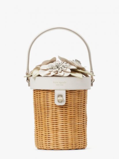 Kate Spade | Multi Bridal Wicker Flower Pot Crossbody - Click Image to Close