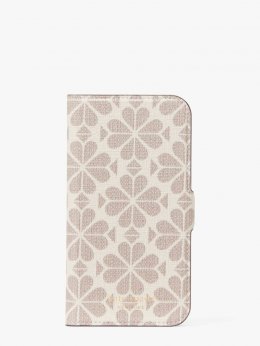 Kate Spade | Parchment Multi Spade Flower Coated Canvas Iphone 13 Pro Magnetic Wrap Folio Case