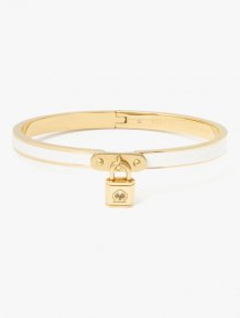 Kate Spade | White. Lock And Spade Charm Bangle