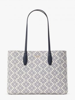 Kate Spade | Slate Blue Multi Spade Flower Coated Canvas All Day Large Tote