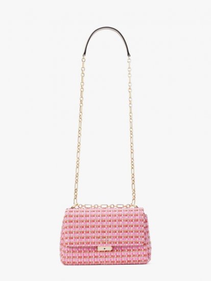 Kate Spade | Pink Multi Carlyle Raffia Tweed Medium Shoulder Bag - Click Image to Close