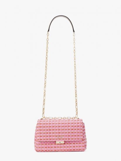 Kate Spade | Pink Multi Carlyle Raffia Tweed Medium Shoulder Bag - Click Image to Close