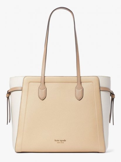 Kate Spade | Warm Stone Multi Knott Colorblocked Large Tote - Click Image to Close