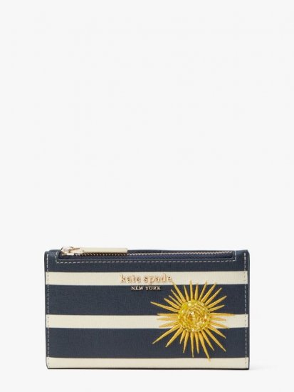 Kate Spade | Blazer Blue Multi Sunkiss Embellished Small Slim Bifold Wallet - Click Image to Close