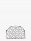 Kate Spade | Slate Blue Multi Spade Flower Coated Canvas Double-Zip Dome Crossbody