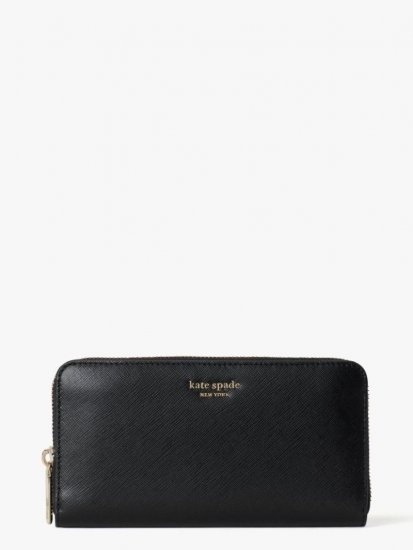 Kate Spade | Black Spencer Zip-Around Continental Wallet - Click Image to Close